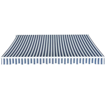 Toldo Plegable De Operación Manual 350 Cm Azul Y Blanco_0