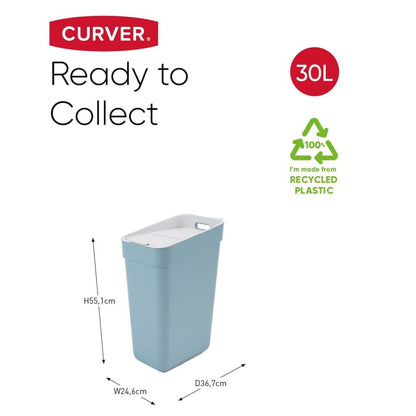 Curver Cubo De Basura Ready To Collect Azul Claro 30 L_2