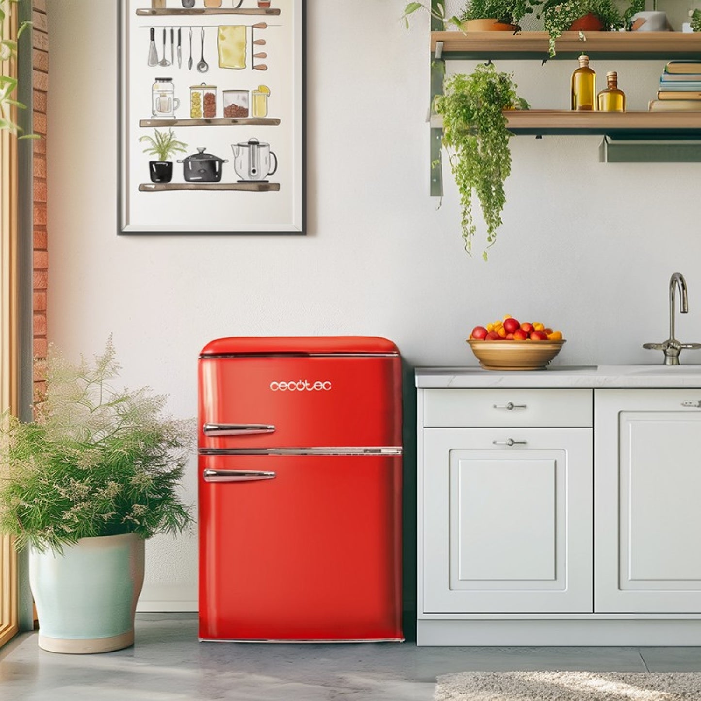 Cecotec Frigorífico Retro Bolero Coolmarket 2d Origin 86 Red E_1
