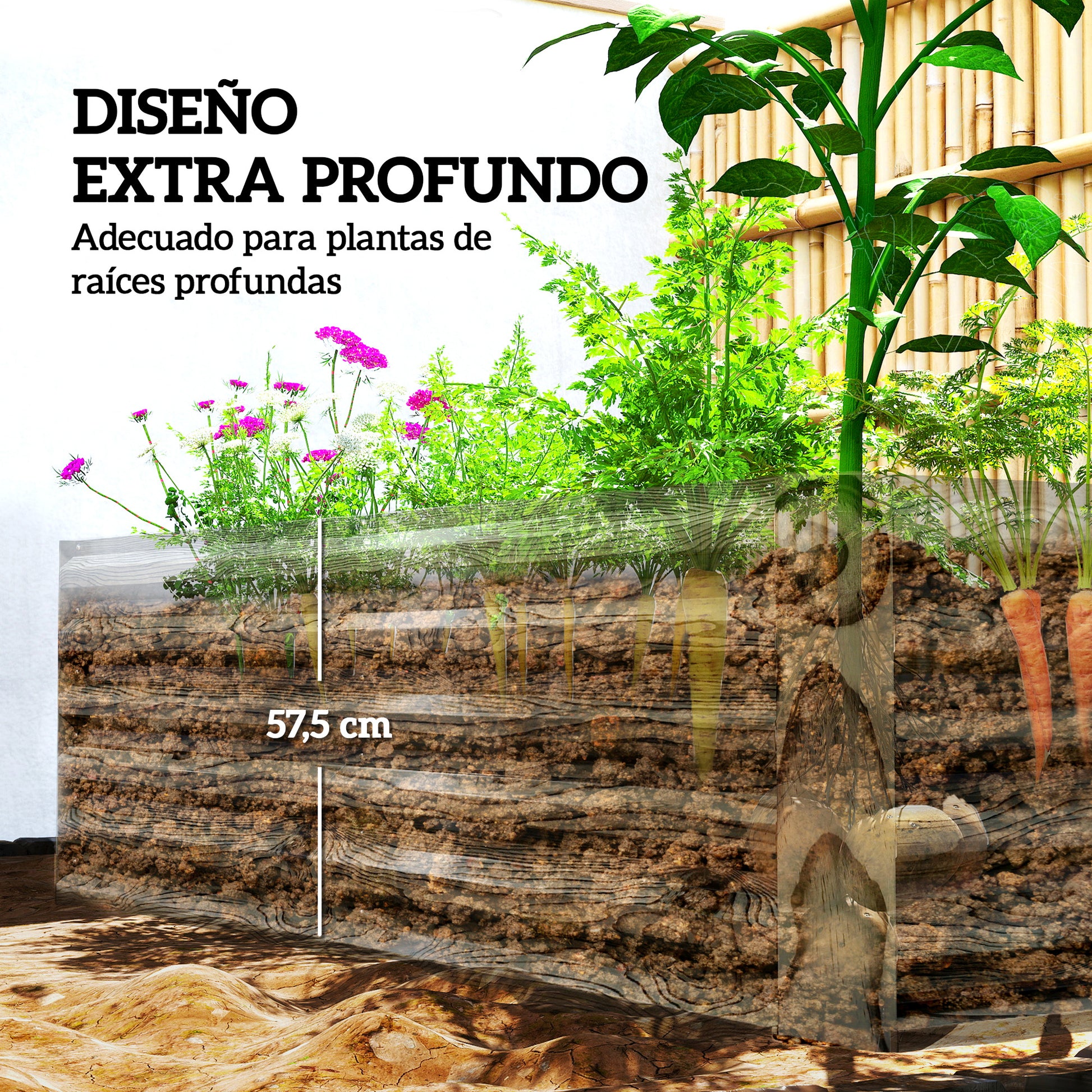 Outsunny Jardinera Exterior Grande Rectangular De Acero Galvanizado_3