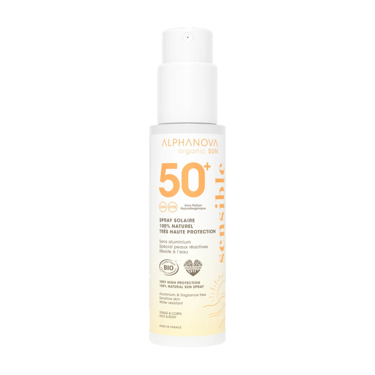 Spray solar spf50+ sensible bio Alphanova 100g