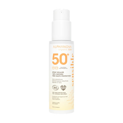 Spray solar FPS50+ sensible bio Alphanova 100 ml
