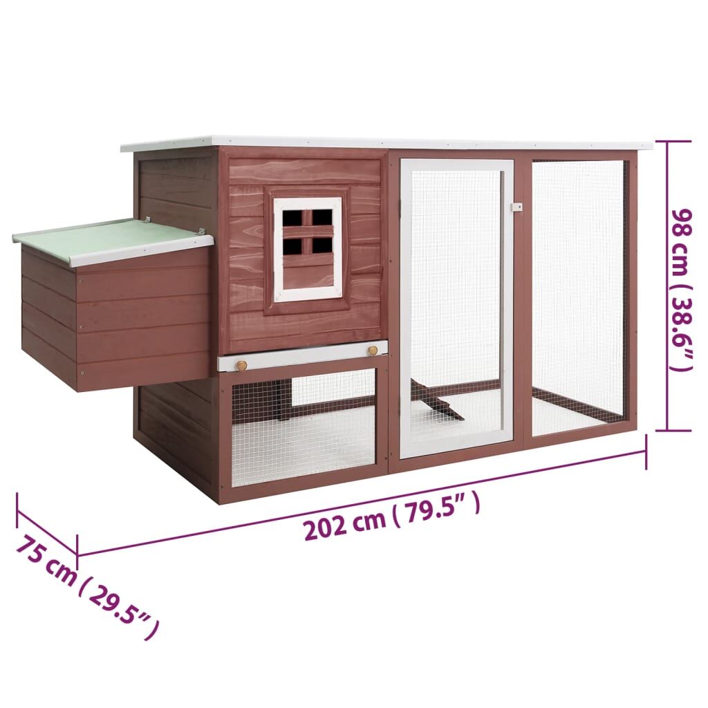 Vidaxl Gallinero Con 1 Jaula Para Huevos Madera Marrón_2
