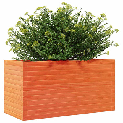 Jardinera De Madera Maciza De Pino Marrón Cera 90x40x45,5 Cm_3