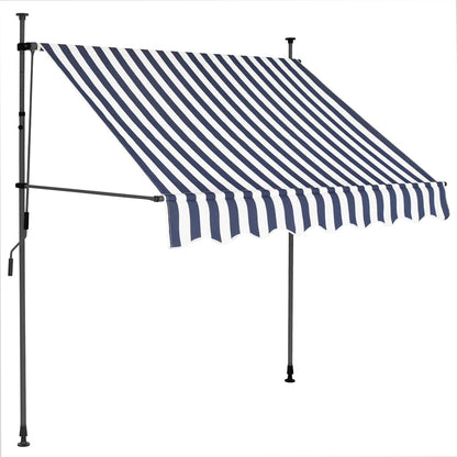 Toldo Manual Retráctil Con Led Azul Y Blanco 100 Cm_0
