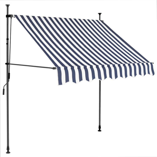 Toldo Manual Retráctil Con Led Azul Y Blanco 100 Cm_0