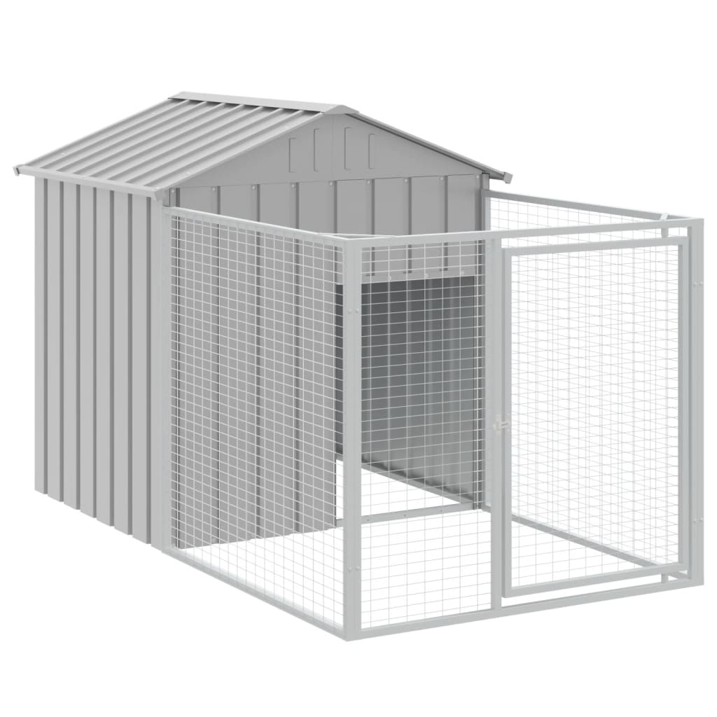 Caseta Perros Tejado Acero Galvanizado Gris Claro 117x609x123cm_5