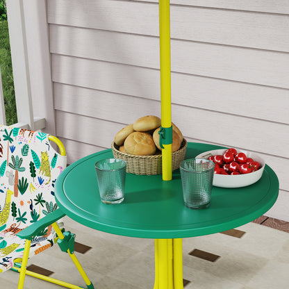 Aiyaplay Conjunto De Mesa Y Sillas Infantil De Jardín De 4 Piezas Verde_3