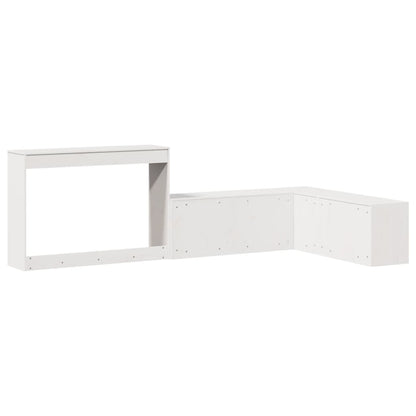Mueble Con Escritorio Madera Maciza Pino Blanco 232x122x75 Cm_4
