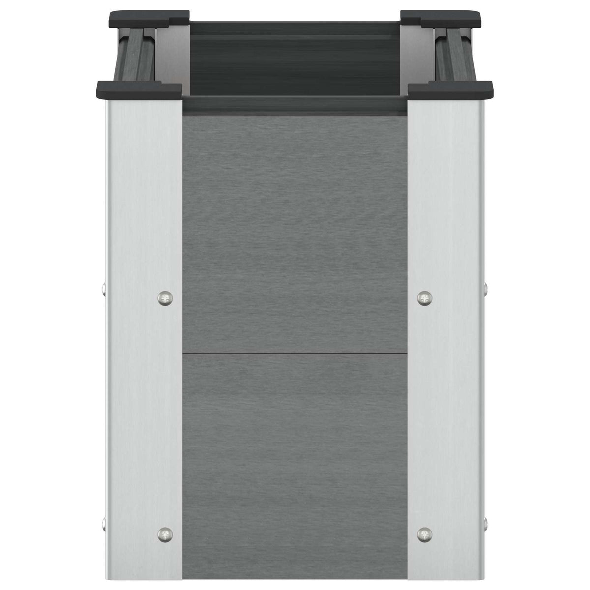 Arriate Elevado Gris 50 X 30 X 36 Cm Wpc Y Aluminio_3