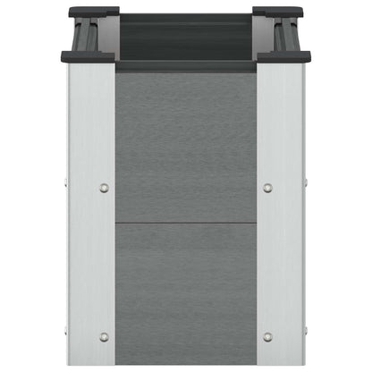 Arriate Elevado Gris 50 X 30 X 36 Cm Wpc Y Aluminio_3