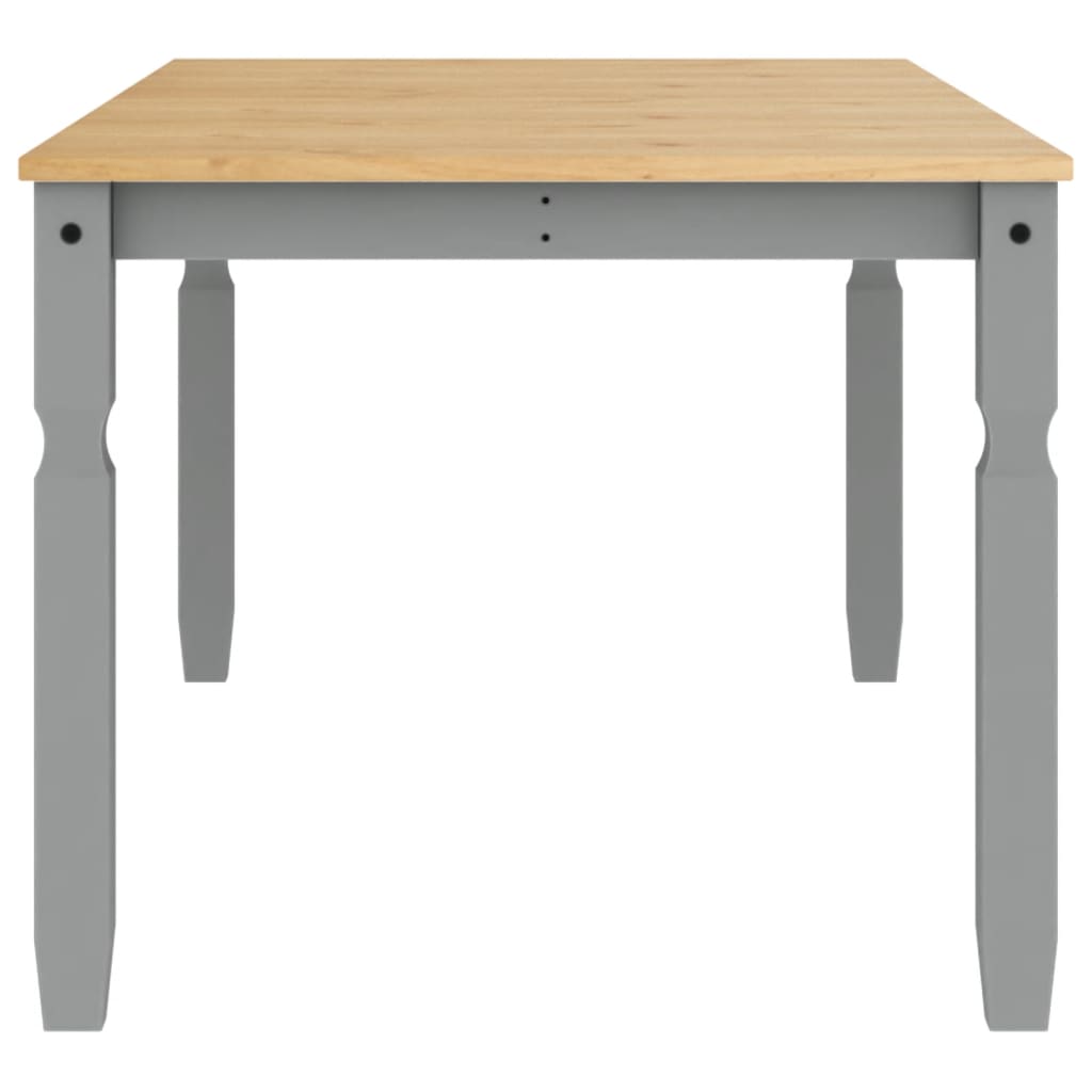 Mesa De Comedor Corona Madera Maciza De Pino Gris 180x90x75 Cm_3
