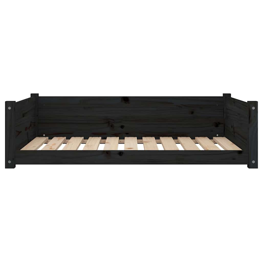 Vidaxl Cama Para Perros Madera Maciza De Pino Negro 95,5x65,5x28 Cm_4