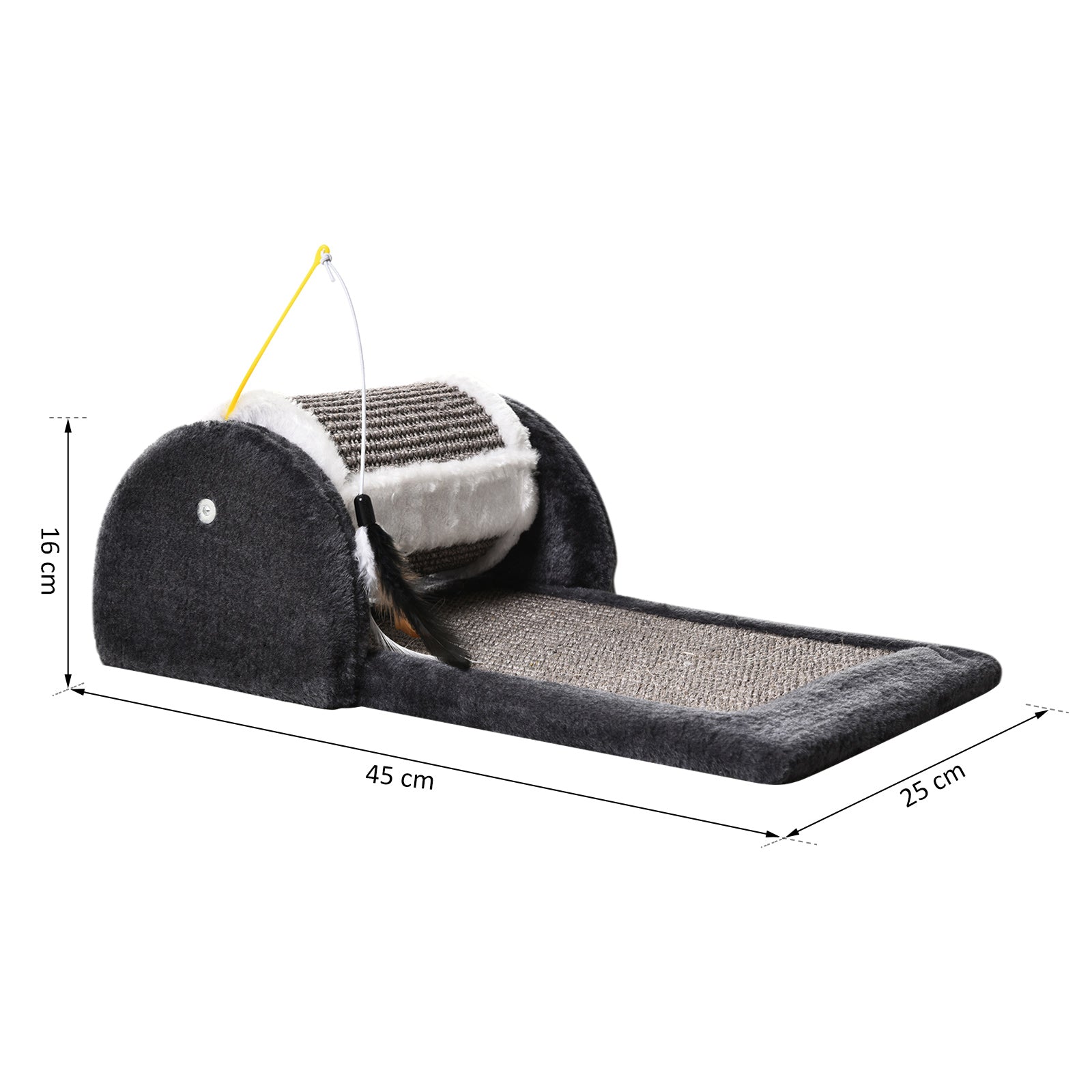 Pawhut Rascador Para Gatos Juguete De Arañar Gato Árbol Rascador Centro De_2