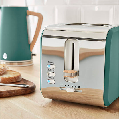 Swan Nordic Tostadora Pan Ranura Ancha 2 Rebanadas, 3 Funciones, 6 Niveles, Diseño Moderno, St14610greneu, Verde 900w_2