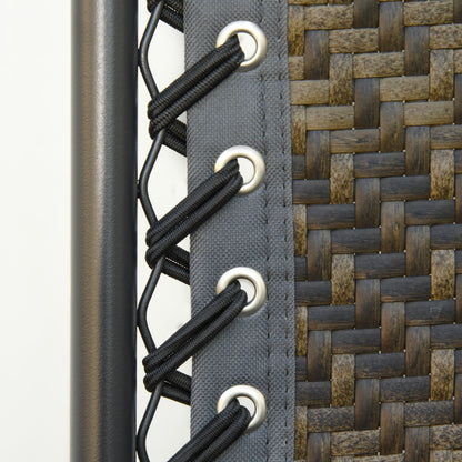 Outsunny Tumbona Plegable De Ratán Con Respaldo Ajustable Reposacabezas_3