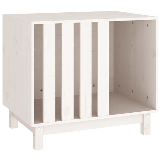 Caseta Para Perros Madera Maciza De Pino Blanco 70x50x62 Cm_0