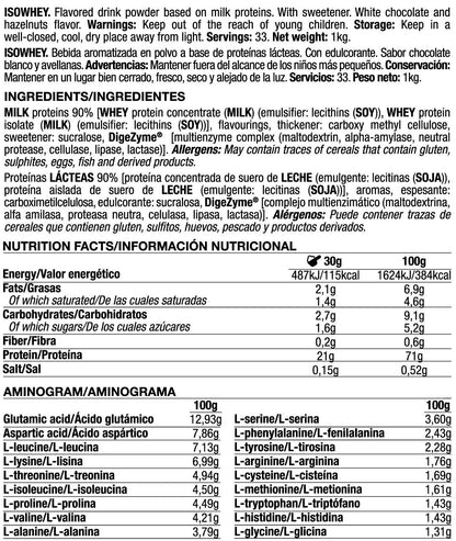 Isowhey - 1kg - Crema Blanca De Avellanas Tostadas - Proteína De Aislado De Suero Isolate - Quamtrax_5