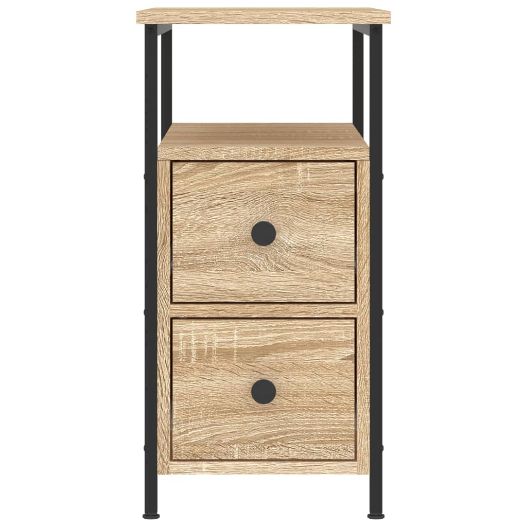 Mesitas Noche 2 Uds Madera Ingeniería Roble Sonoma 30x60x60 Cm_4