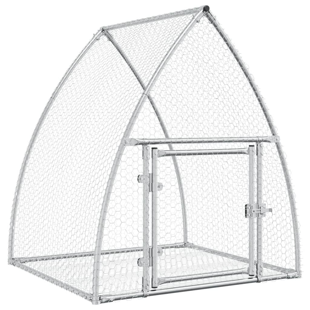 Vidaxl Conejera Acero Galvanizado Plateado 100x105x120 Cm_0