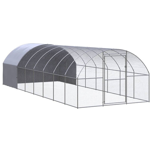 Vidaxl Gallinero De Exterior De Acero Galvanizado 3x8x2 M_0