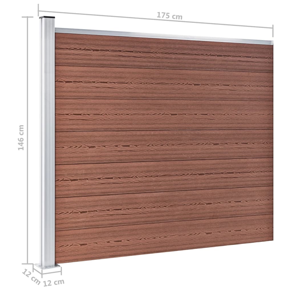 Panel De Valla Wpc Marrón 175x146 Cm / Vetonek_3
