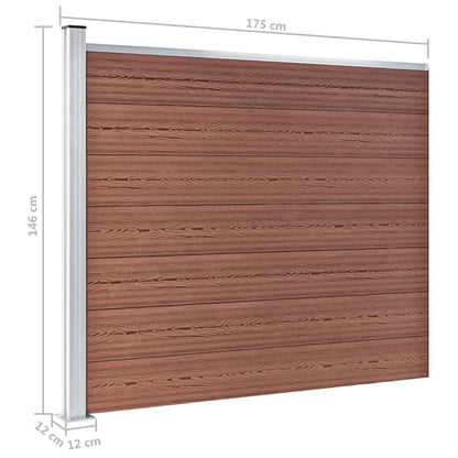 Panel De Valla Wpc Marrón 175x146 Cm / Vetonek_3