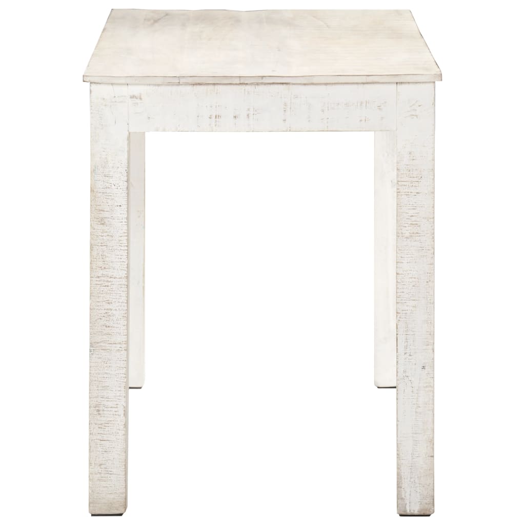Mesa De Comedor Madera Maciza De Mango Blanca 120x60x76 Cm_1