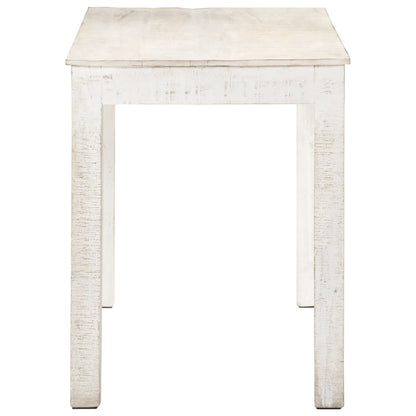Mesa De Comedor Madera Maciza De Mango Blanca 120x60x76 Cm_1