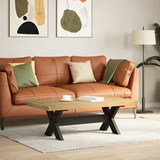 Mesa De Centro Noain Patas En X Madera Maciza Pino 120x60x40 Cm_0