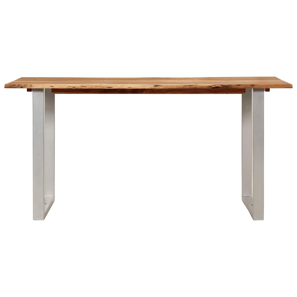 Mesa De Comedor De Madera Maciza De Acacia 154x80x76 Cm_2