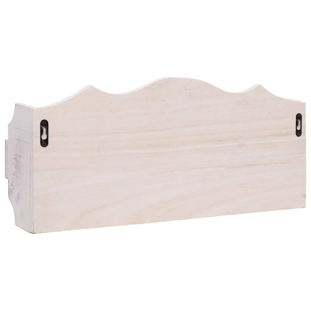 Perchero De Pared De Madera Blanco 50x10x23 Cm_3