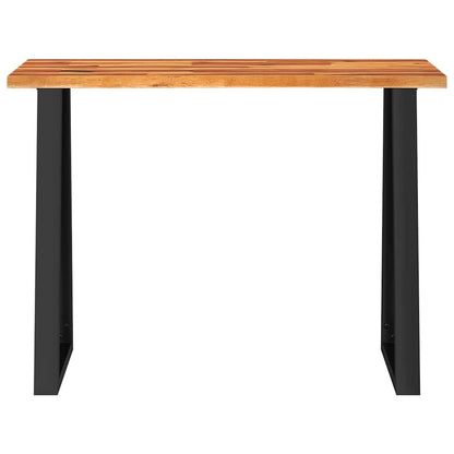 Mesa Consola Con Borde Vivo Madera Maciza Acacia 110x35x80 Cm_2