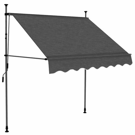Toldo Manual Retráctil Con Led Gris Antracita 100 Cm_0