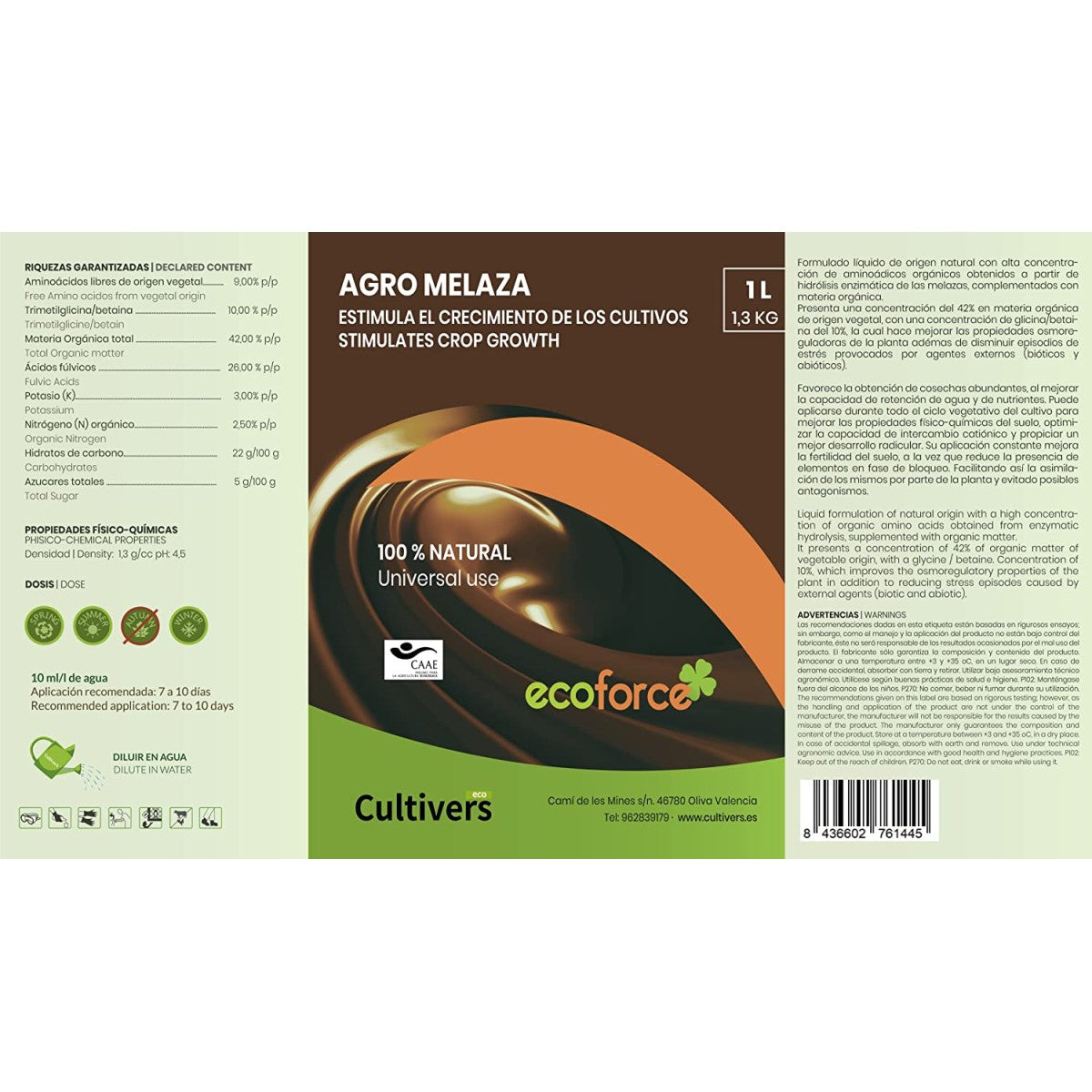 Agro Melaza De Caña Para Plantas Cultivers 10 L_3