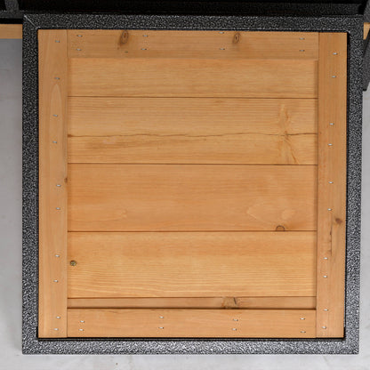 Pawhut Conejera De Madera De 2 Niveles Con Puertas Y Rampa 122x50x101 Cm Natural_3