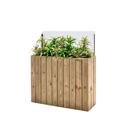 Jardinera Alta De Madera Autoportante Con Cortavientos 40 Cm 100x34,5x80 Cm Hortalia_0