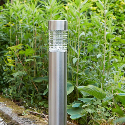 Well Home Luz Solar De Acero Inoxidable Con Pantalla De Cristal Y Led Blanco Cálido Ø6x27cm_2