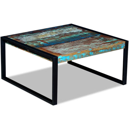 Mesa De Centro De Madera Maciza Reciclada 80x80x40 Cm_3