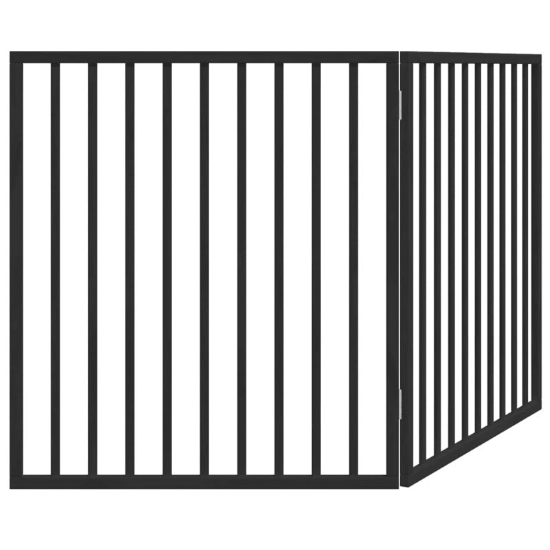 Vidaxl Puerta Para Perros Plegable De 2 Paneles, Color Negro, 160 Cm, Madera De Álamo_5