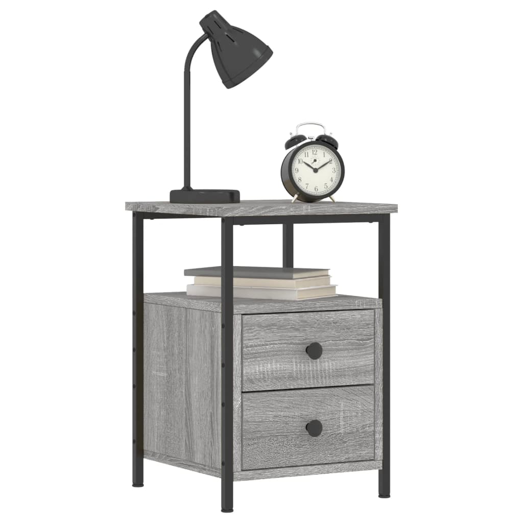 Mesitas Noche 2 Uds Madera Ingeniería Gris Sonoma 34x35,5x50 Cm_1