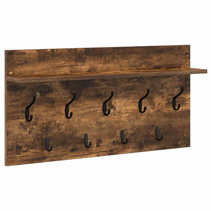 Perchero De Pared Con Estante Roble Ahumado 80 X 40 X 12 Cm_0