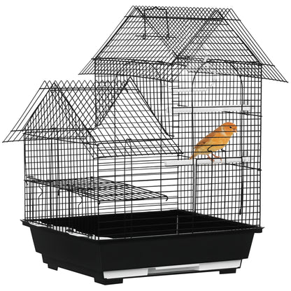 Pawhut Jaula Para Pájaros 39x33x47cm Con 3 Puertas 2 Comederos 2 Perchas Bandeja_0