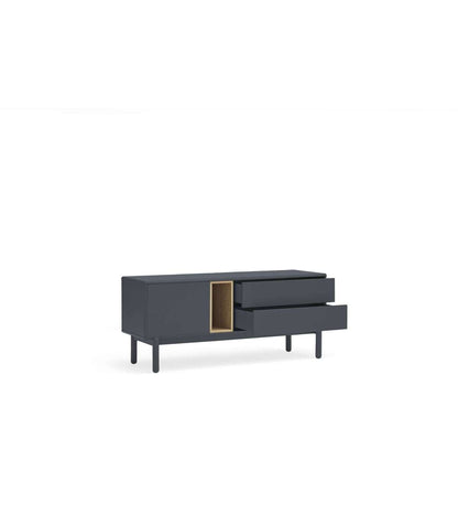 Mueble Para Televisión Modelo Corvo 1 Puerta 2 Cajones Acabado Gris Antracita, 140cm(anch_4