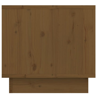 Mesita De Noche Madera Maciza De Pino Marrón Miel 35x34x32 Cm_4