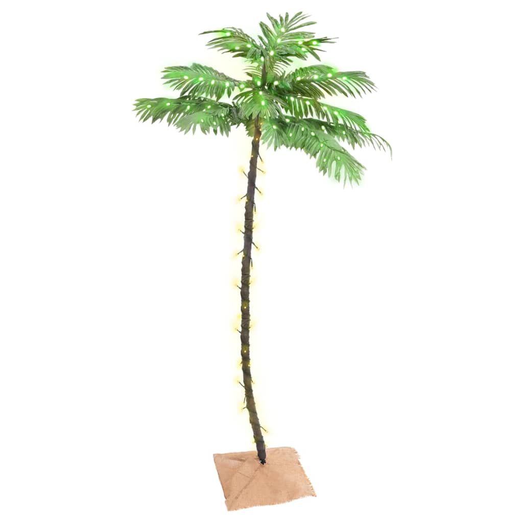 Vidaxl Palmera Artificial Con 96 Led Blanco Cálido 180 Cm_0