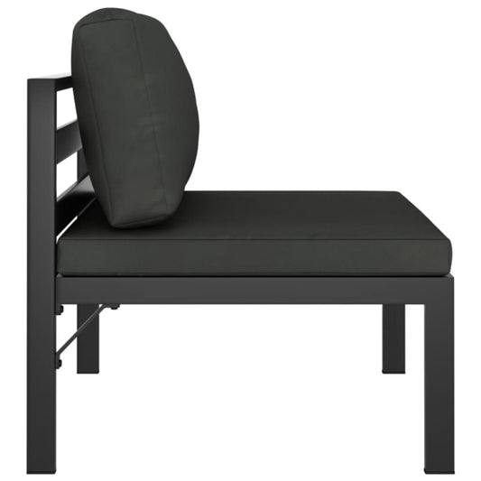 Conjunto De Sofás De Aluminio Negro Con Cojines Acolchados Y Mesa De Centro / Vetonek_0