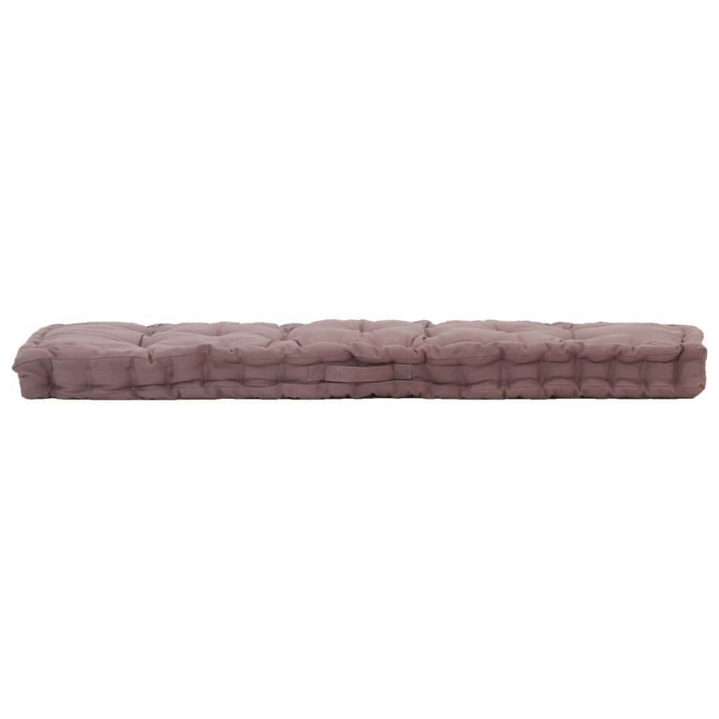Vidaxl Cojín Para Palés Algodón Gris Taupe 120x40x7 Cm_1