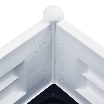 Arriate Elevado De Jardín Pp Blanco 100x43x35 Cm_4