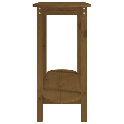 Mesa Consola De Madera Maciza De Pino Marrón Miel 110x40x80 Cm_4